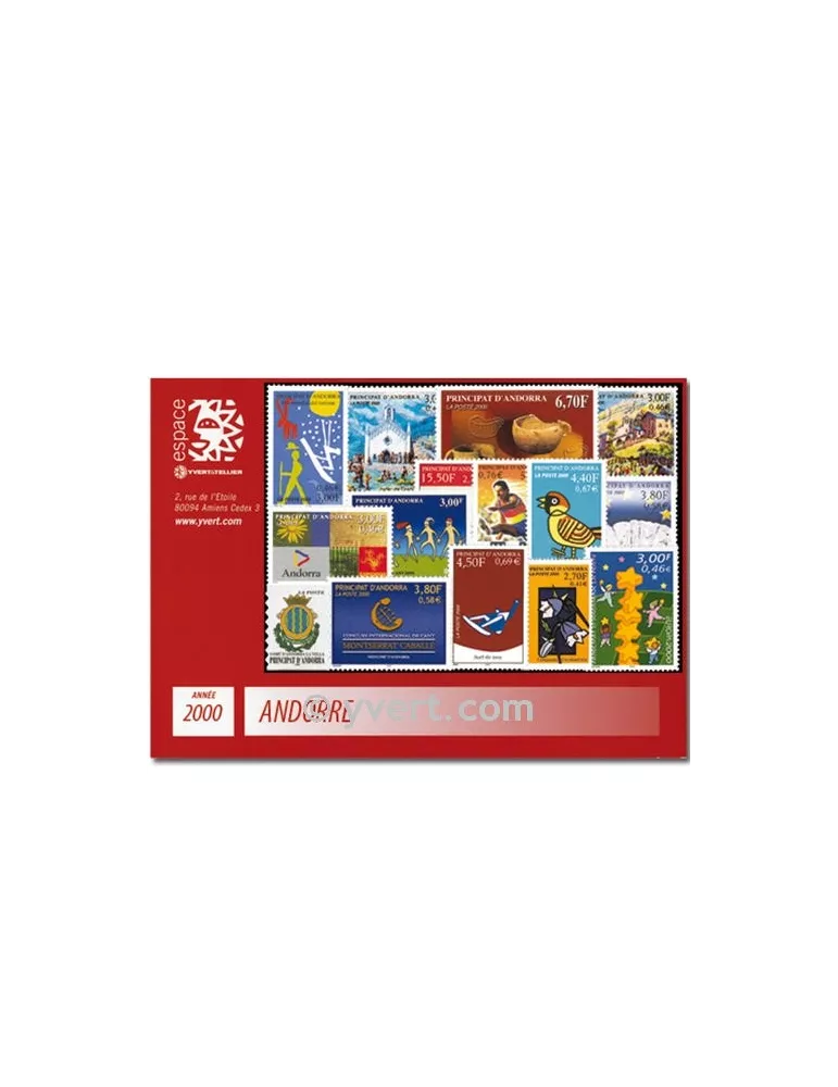 n° 525/539 -  Timbre Andorre Année complète (2000)