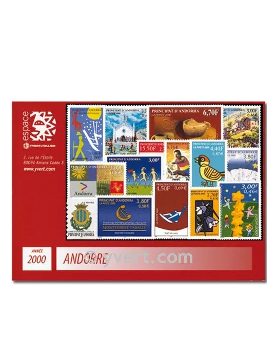 n° 525/539 -  Timbre Andorre Année complète (2000)