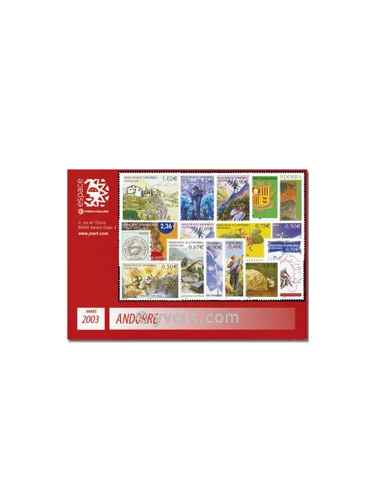 n° 555/574 -  Timbre Andorre Année complète (2002)