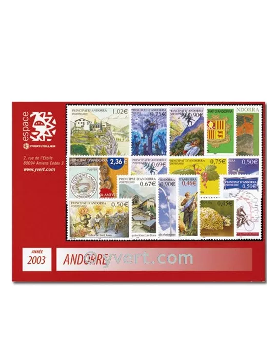 n° 555/574 -  Timbre Andorre Année complète (2002)