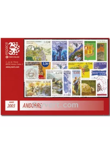 n° 575/590 -  Timbre Andorre Année complète (2003)