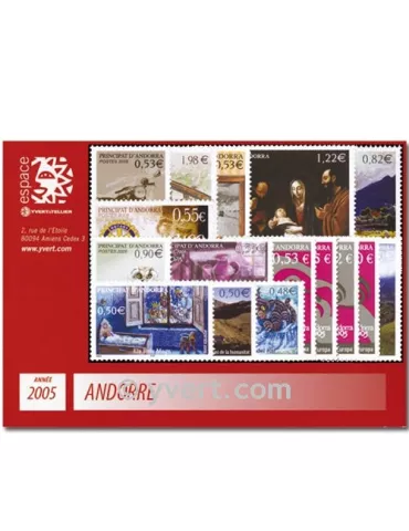 n° 604/619 -  Timbre Andorre Année complète (2005)