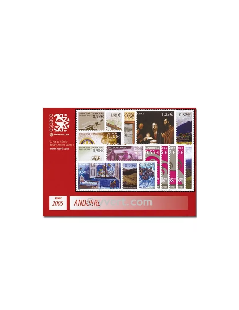 n° 604/619 -  Timbre Andorre Année complète (2005)