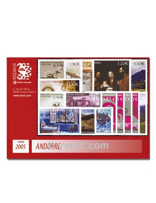 n° 604/619 -  Timbre Andorre Année complète (2005)
