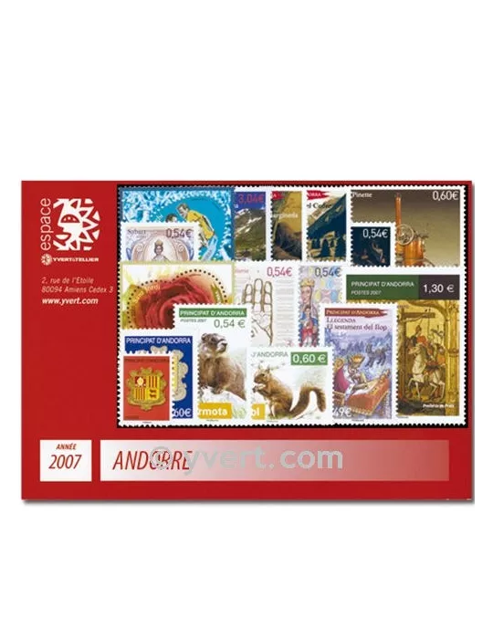 n° 633/648 -  Timbre Andorre Année complète (2007)