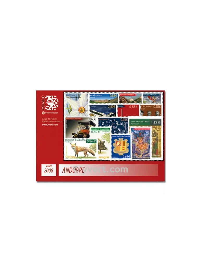 n° 649/665 -  Timbre Andorre Année complète (2008)