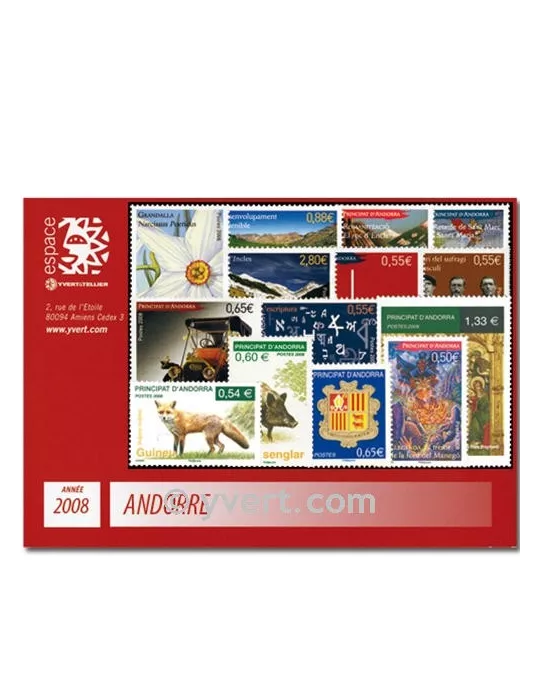 n° 649/665 -  Timbre Andorre Année complète (2008)