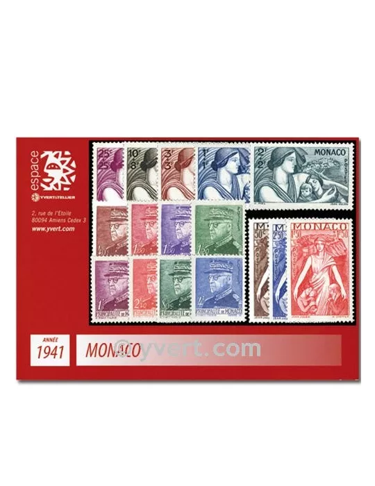 n° 215/233 -  Timbre Monaco Année complète (1941)