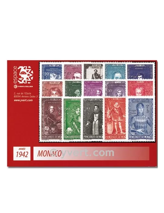 n° 234/248 -  Timbre Monaco Année complète (1942)