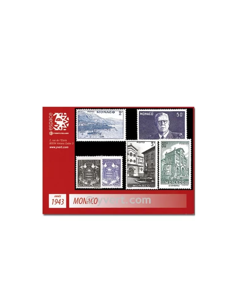 n° 249/264 -  Timbre Monaco Année complète (1943)