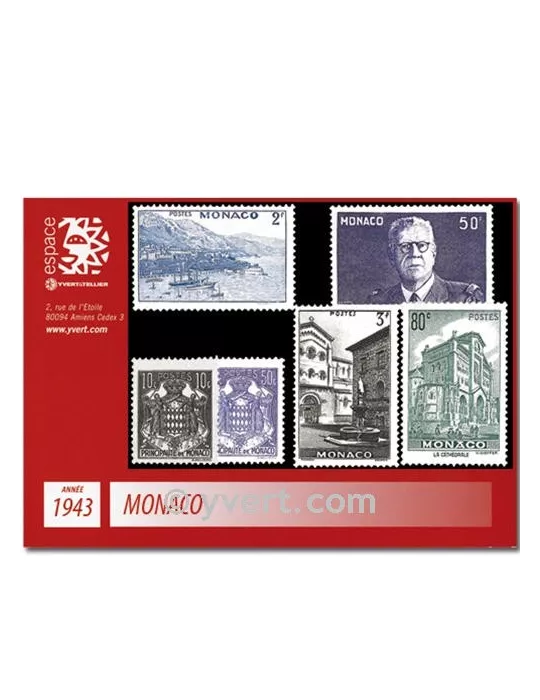 n° 249/264 -  Timbre Monaco Année complète (1943)