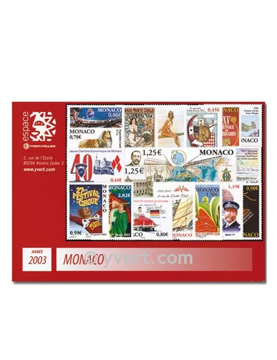 n° 2382/2417 -  Timbre Monaco Année complète (2003)