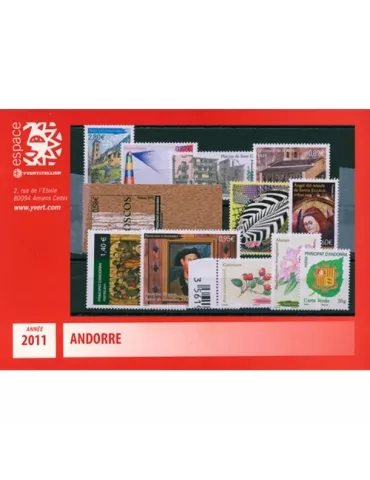 n° 704/717 -  Timbre Andorre Année complète (2011)
