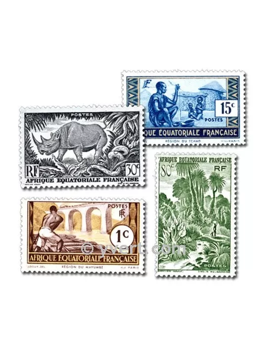 AFRIQUE EQUATORIALE FR : Pochette de 50 timbres (Oblitérés)