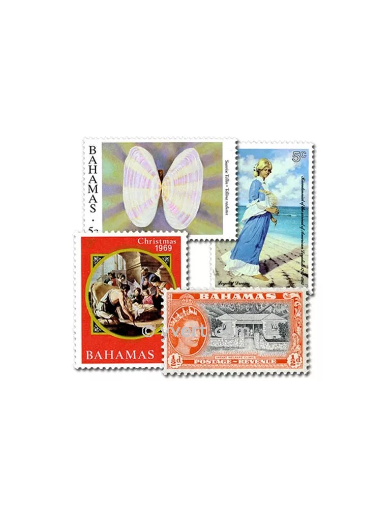 BAHAMAS : pochette de 25 timbres (Oblitérés)