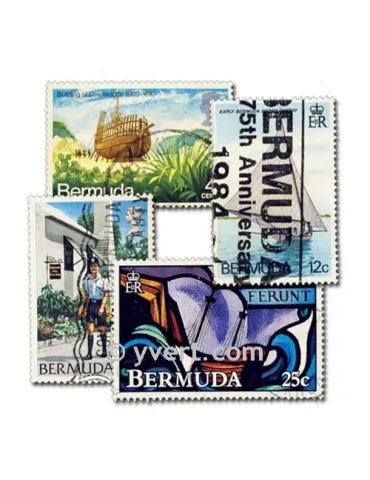 BERMUDES : pochette de 100 timbres (Oblitérés)