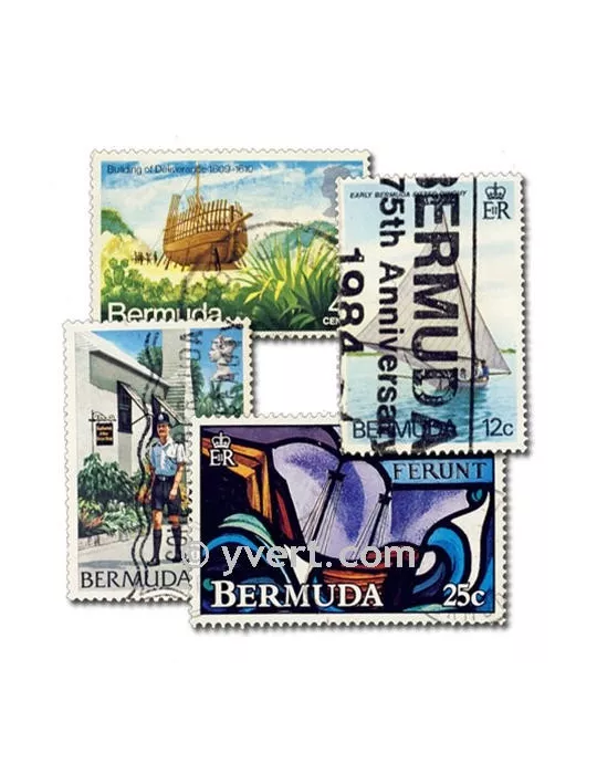 BERMUDES : pochette de 100 timbres (Oblitérés)