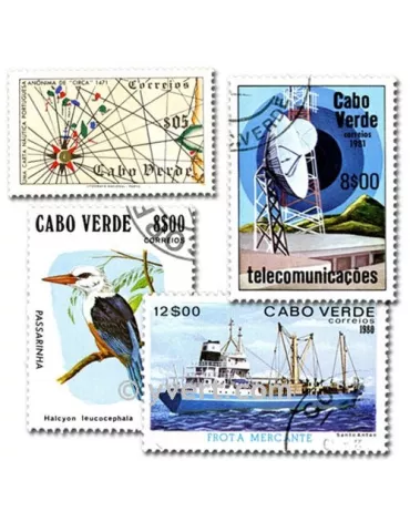CAP VERT : pochette de 50 timbres (Oblitérés)