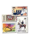 CHEVAUX : pochette de 500 timbres (Oblitérés)
