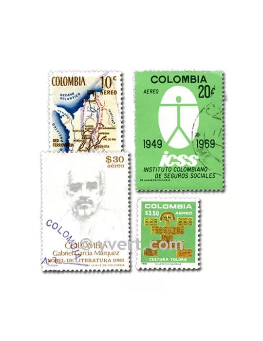 COLOMBIE : pochette de 500 timbres (Oblitérés)
