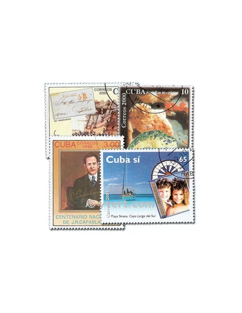 CUBA : pochette de 1500 timbres (Oblitérés)