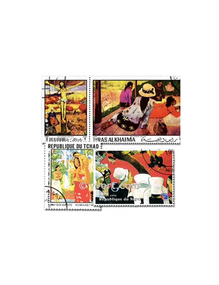 GAUGUIN : pochette de 25 timbres (Oblitérés)