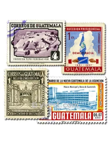 GUATEMALA : pochette de 100 timbres (Oblitérés)