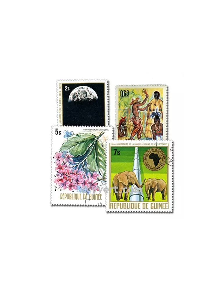 GUINEE ESPAGNOLE : pochette de 50 timbres (Oblitérés)
