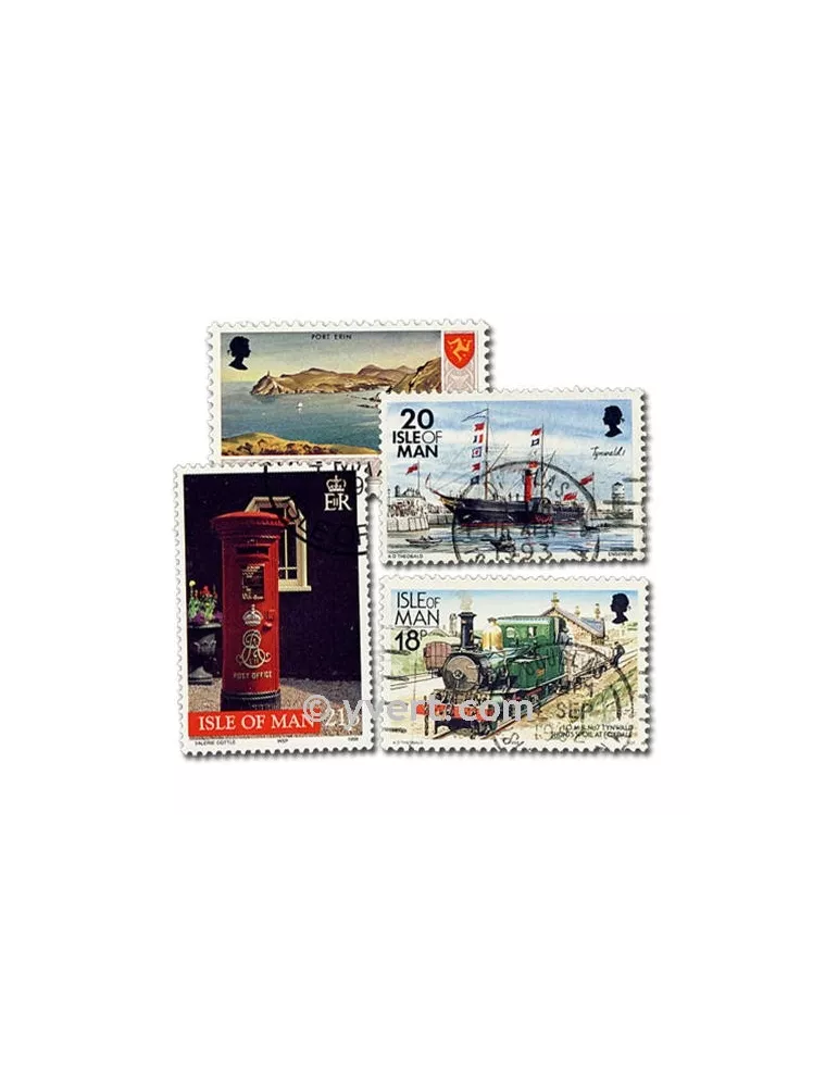 ILE DE MAN : pochette de 50 timbres (Oblitérés)