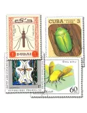 INSECTES : pochette de 100 timbres (Oblitérés)