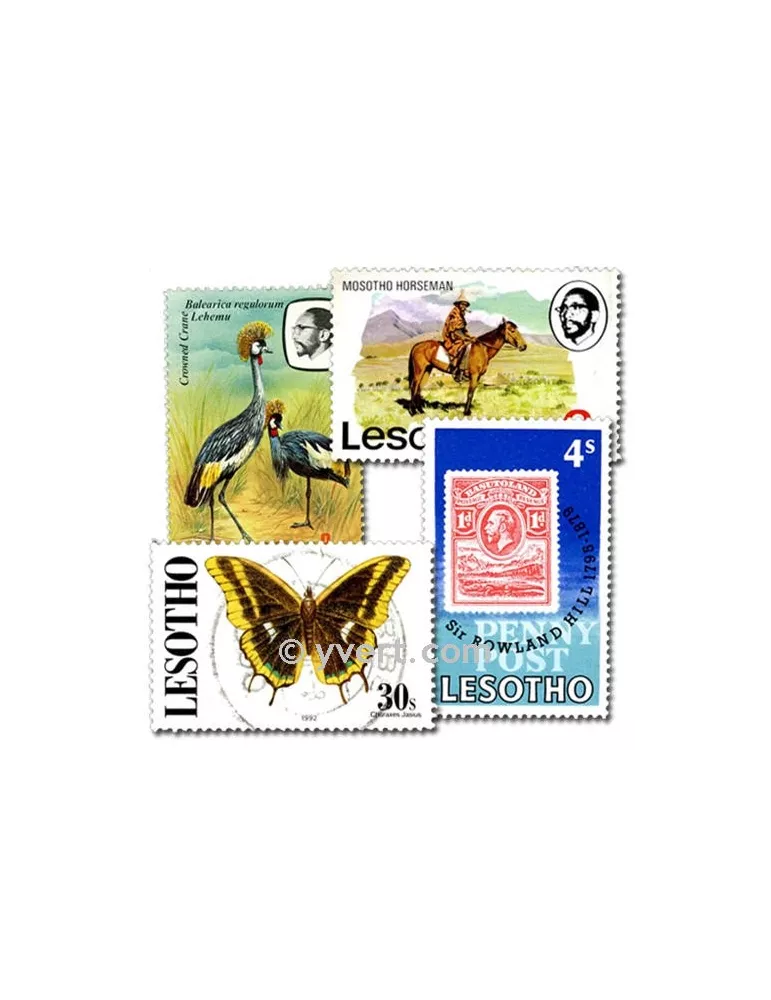 LESOTHO : pochette de 50 timbres (Oblitérés)