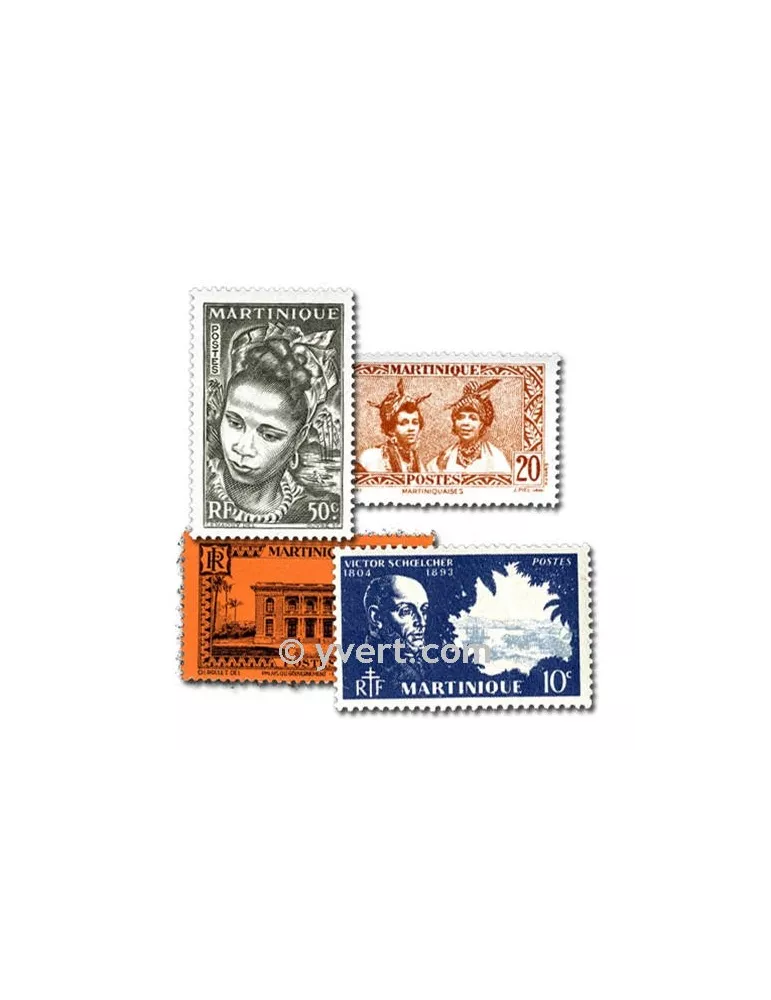 MARTINIQUE : pochette de 50 timbres (Oblitérés)