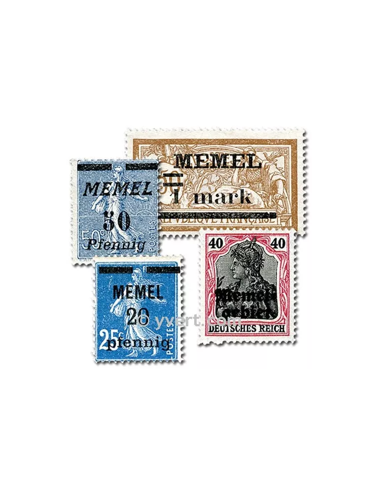 MEMEL : pochette de 25 timbres (Oblitérés)