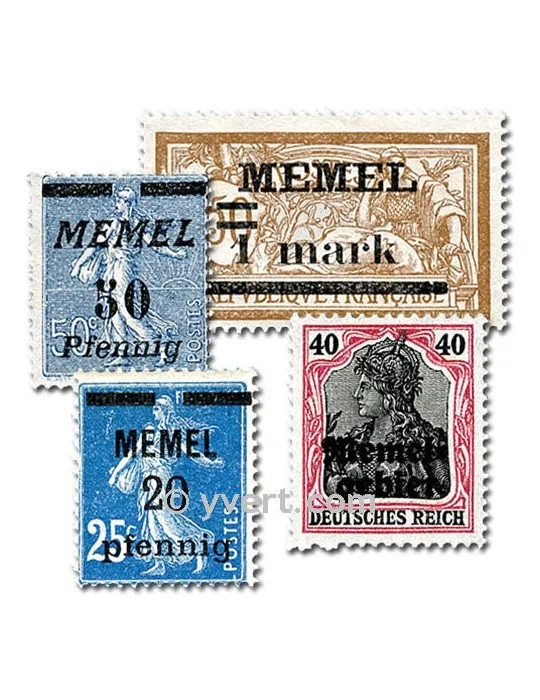 MEMEL : pochette de 25 timbres (Oblitérés)