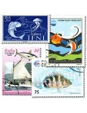 POISSONS : pochette de 500 timbres (Oblitérés)