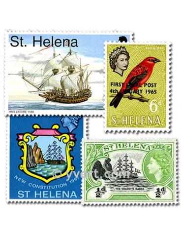 STE HELENE : pochette de 25 timbres (Oblitérés)