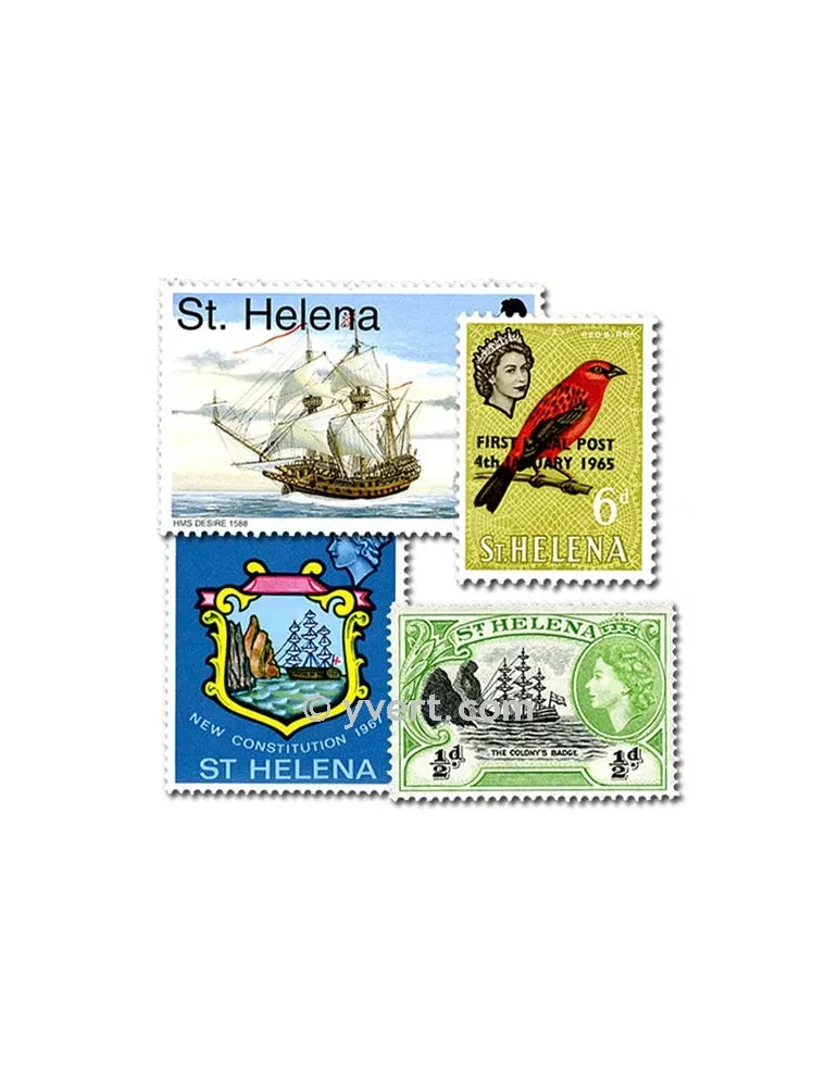 STE HELENE : pochette de 25 timbres (Oblitérés)