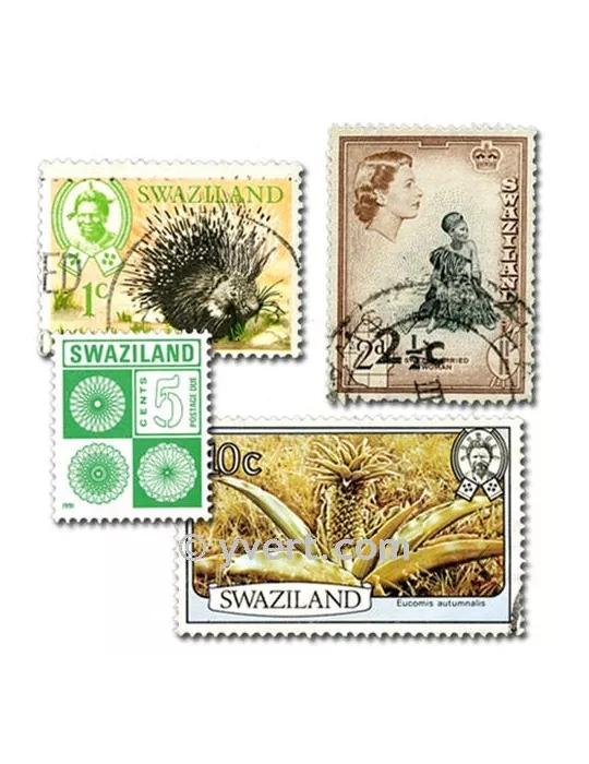 SWAZILAND : pochette de 50 timbres (Oblitérés)