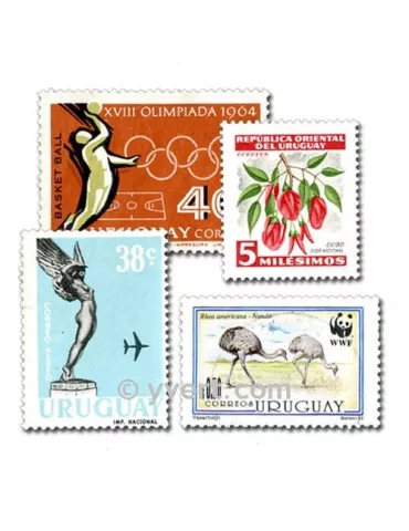 URUGUAY  : pochette de 500 timbres (Oblitérés)