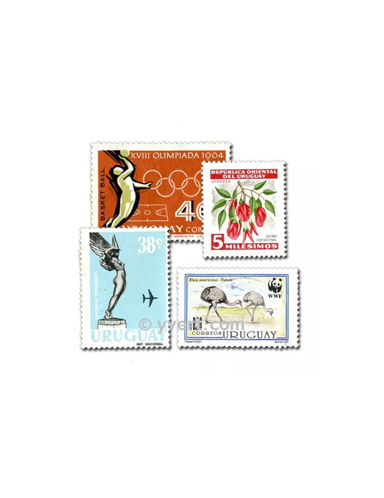 URUGUAY  : pochette de 500 timbres (Oblitérés)