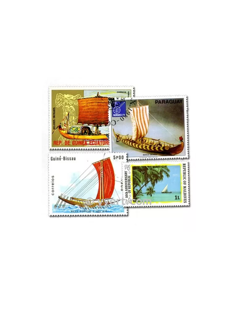 VOILIERS : pochette de 500 timbres (Oblitérés)