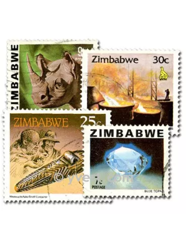 ZIMBABWE : pochette de 50 timbres (Oblitérés)