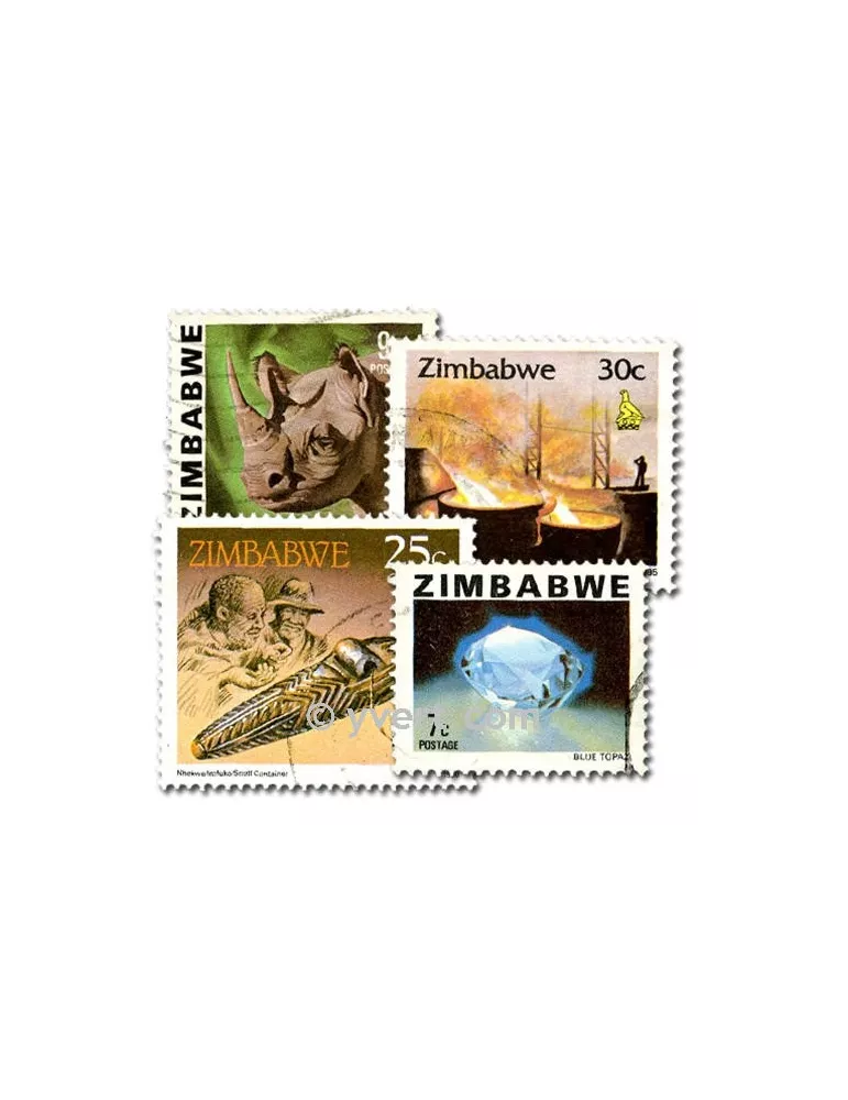 ZIMBABWE : pochette de 50 timbres (Oblitérés)