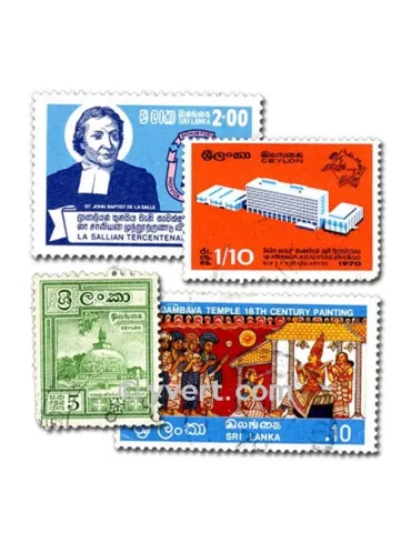 CEYLAN : Pochette de 100 timbres (Oblitérés)