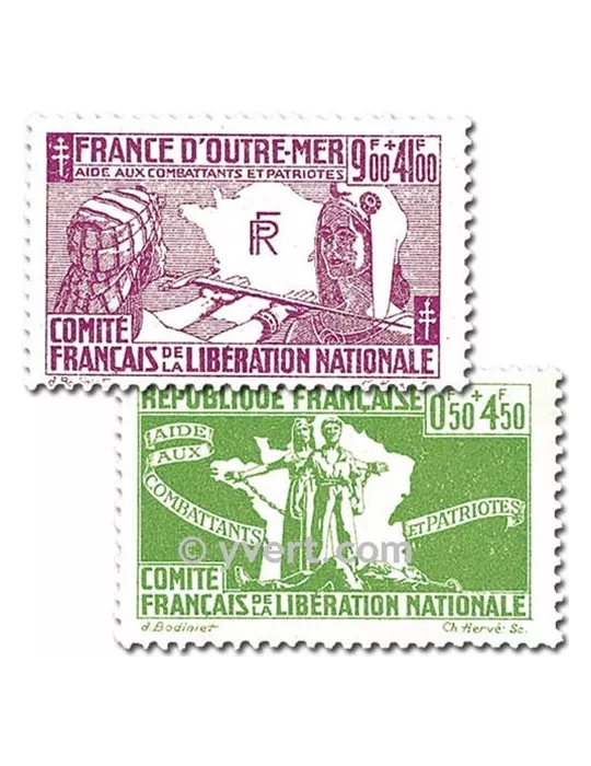 n° 1/5 -  Timbre France Libre