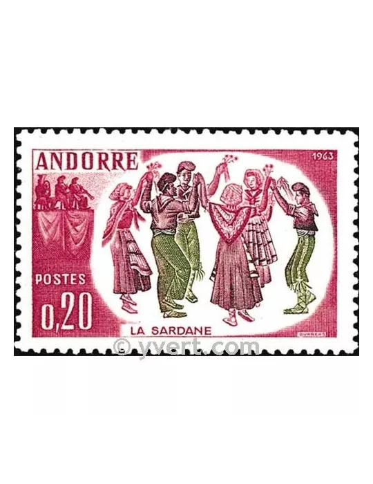 n° 166 -  Timbre Andorre Poste