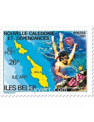 n° 445 -  Timbre Nelle-Calédonie Poste 2