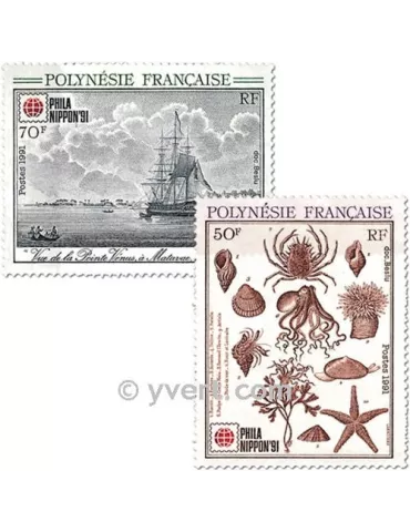 n° 393/394 -  Timbre Polynésie Poste 2