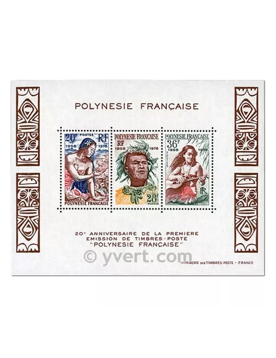 n° 4 -  Timbre Polynésie Bloc et feuillets