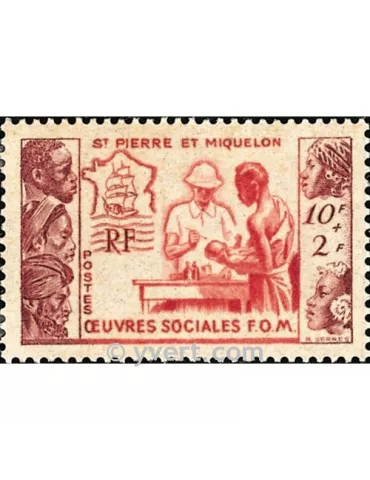 n° 344 -  Timbre Saint-Pierre et Miquelon Poste 2